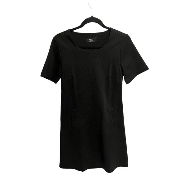 Brass | Dresses | Brass Clothing Womens Dress The A Line Black Short Sleeve  Ponte Knit Pockets Xs | Poshmark